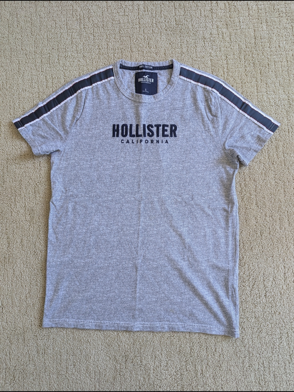 Vintage Y2k Hollister Surf Calif Short Sleeve T-Shirt Men S Stripe Preppy Retro